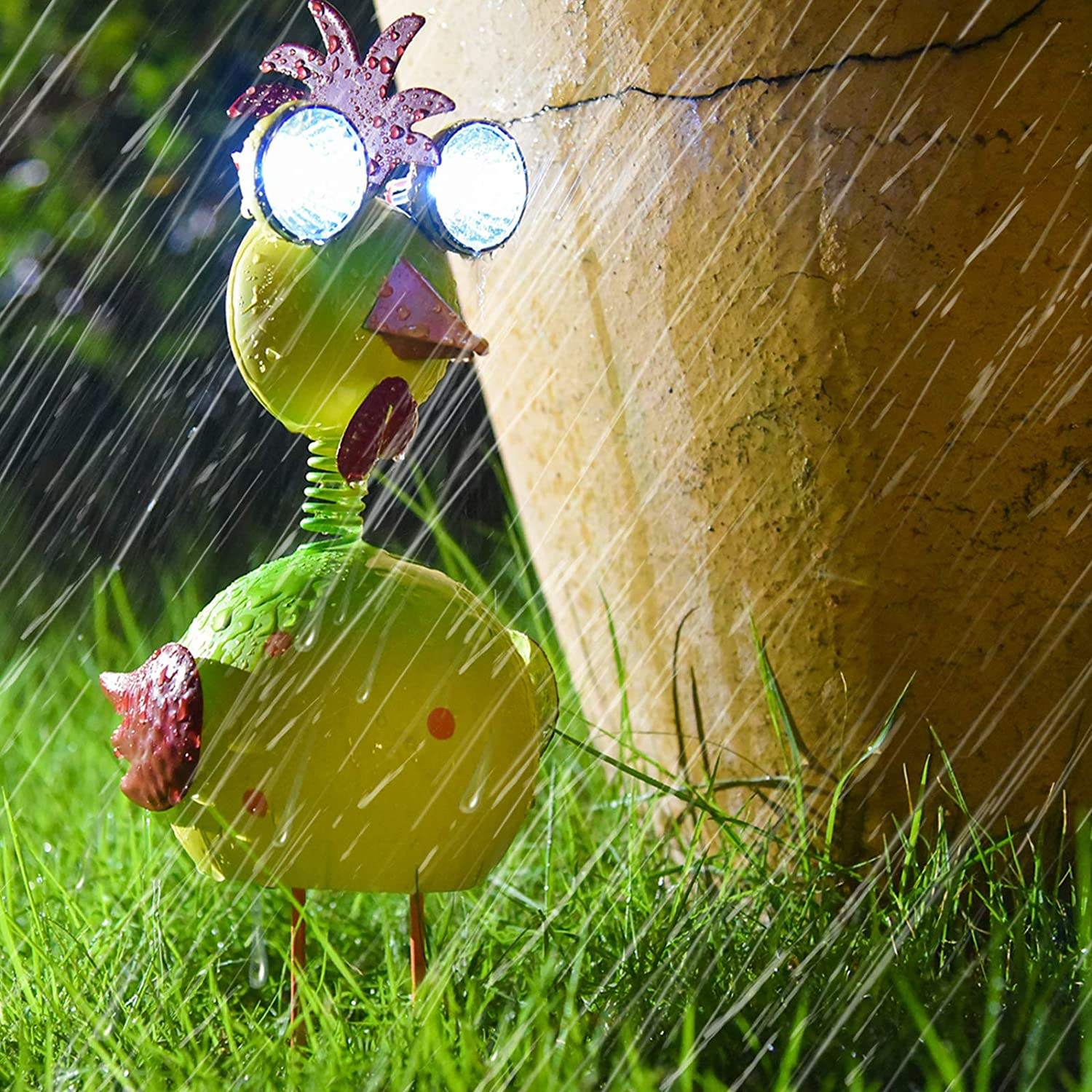 Outdoor Waterproof Led Metal Patio Art Solar Farm Animal Chick Lights For Lawn Backyard Pathway Decor