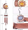 Solar Outdoor Hanging Metal Moon Sun Waterproof Crackle Glass Ball Warm Led Lights Wind Chimes Metal