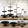 Creative Wedding Dessert Table Decoration Black Wrought Iron Rotating Tier Mini Cake Stand