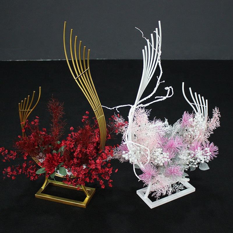 Wrought Iron Floral Wedding Table Flower Arrangement Stage Layout Wedding Centerpiece And Flower Stand