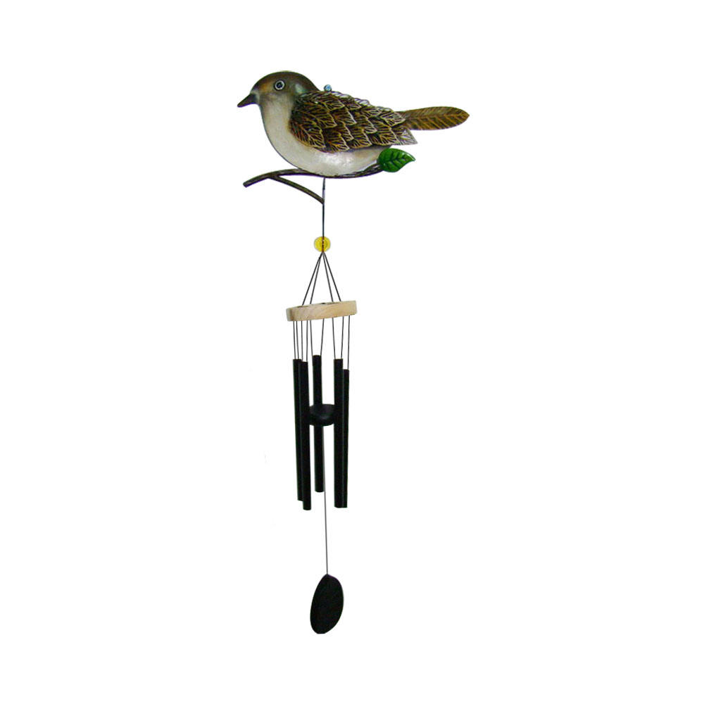 Metal Hanging Bird Decoration with Metal Wind Chimes