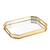 Cosmetic Storage Rack Metal Jewelry Display Decorative Fruit Storage Mirror Tray