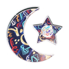 2022 New Ramadan Festival Iron Art Moon Plate Decoration For Fruit Candy Snacks Craft Home Ornaments