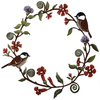 European Outdoor Chickadees Metal Wreath Art Wall Decoration For Holiday Living Room Bedroom Garden Yard