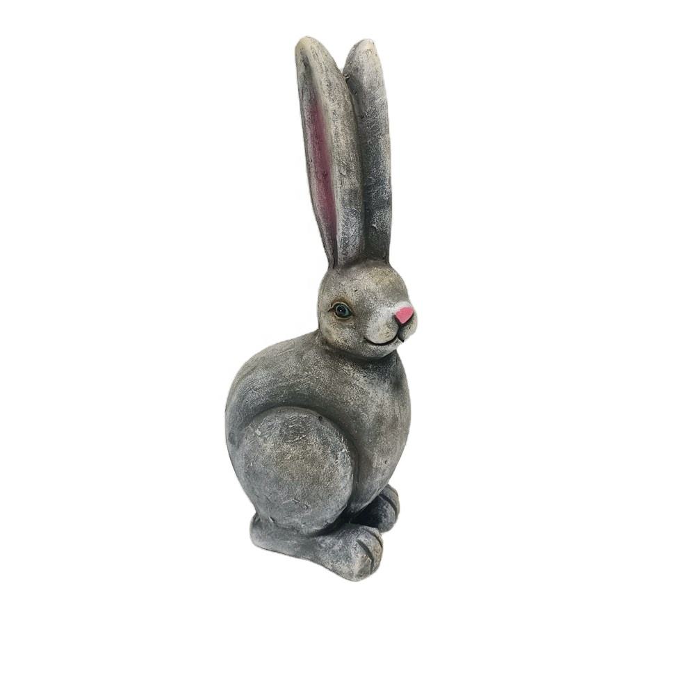 Outdoor Creative Modern Standing Magnesium Oxide Rabbit Statue For Garden Yard Lawn Art Animal Sculpture Ornament