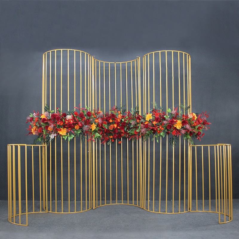 Wedding Props Wrought Iron Screens Decorations Flower Artificial Floral White Backdrop Wall