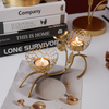 Luxury Romantic Gold Wrought Iron Leaf Bird Shaped Candle Holder For Decor Home Wedding Gifts