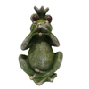 Outdoor Crown No Listening No Watching No Talking Magnesium Oxide Garden Frog Statues For Lawn Garden Ornament