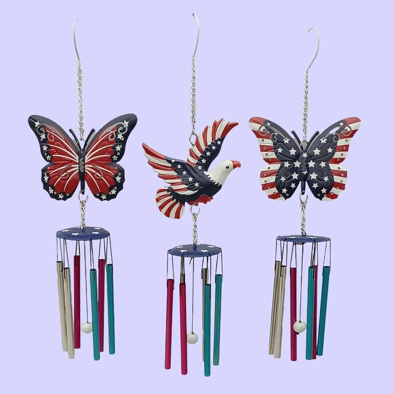 Patriotic Butterfly Wind Chime Indoor And Outer Independence Day Hanging Accessories