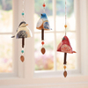 Hand-Painted Resin Bird Song Bell Animal Wind Chime Pendant Garden Decoration