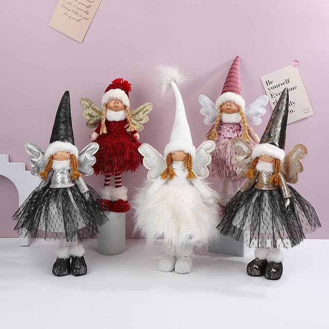 Custom Christmas Lighting Fairy Angel Decorations Plush Girl Dolls 