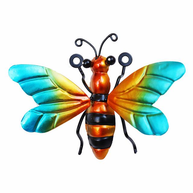 Metal Bumble Bee 3D Wall Decor Art Outdoor Garden Fence Patio Yard Art Hanging Decorations