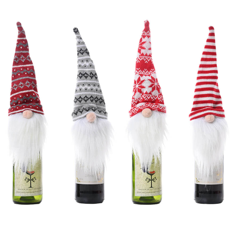 Custom Bottlecap Gnomes And Beard Dolls As Party Supply And Holiday Decor for Wine Bottles