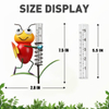 Rain Gauge Stake for Yard Garden Stakes Decor Outdoor Metal Cartoon Fly Figurine with Plastic Tube