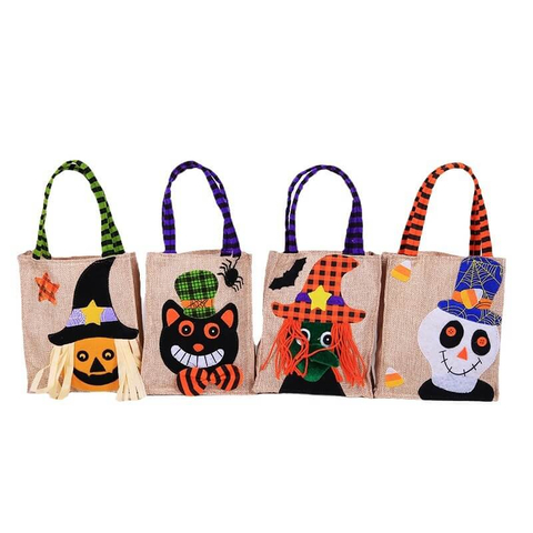 Handmade Halloween Gift Packaging Bag Linen Material Tote Bag