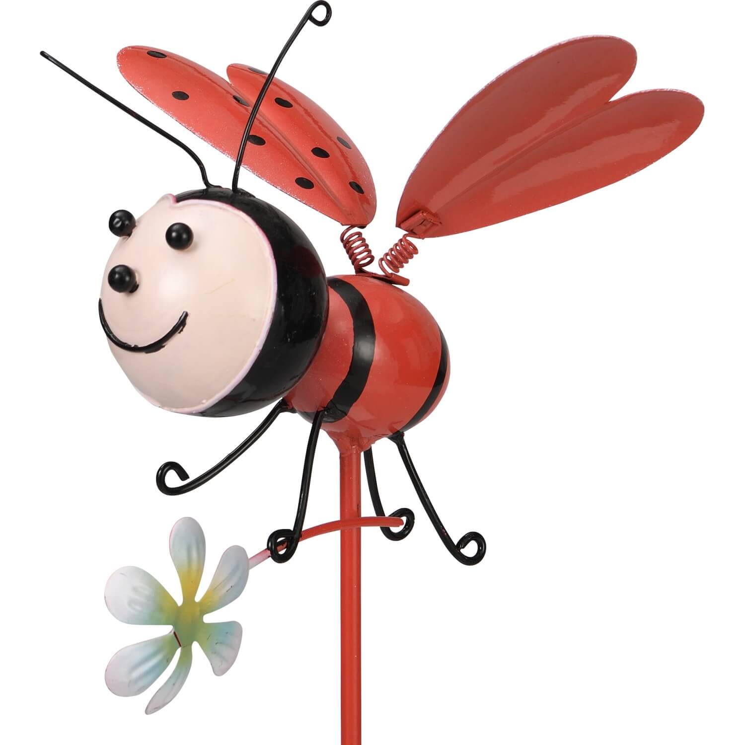 Cute Metal Ladybird Bee Decorative Indoor Plant Metal Garden Stakes Yard Art Decorations