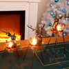 3 Pack Standing Iron Metal Reindeer Tea Light Christmas Candle Holders For Holiday Wedding Tabletop Centerpiece Display