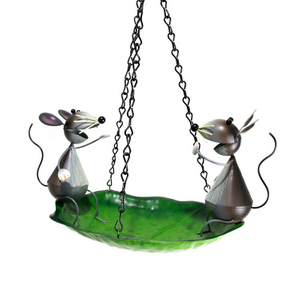 2021New Style Creative Cute Mouse Double Figurine Hanging Birds Feeders In The Garden