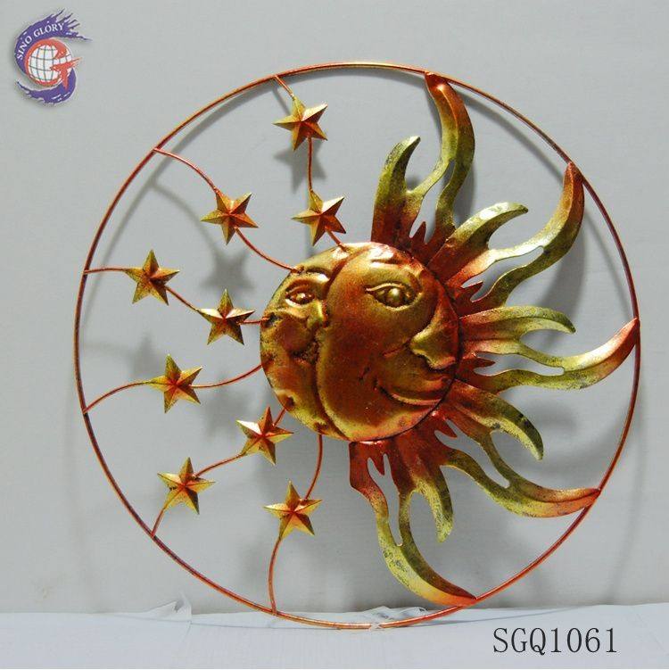 Modern Abstract Ornament Metal Sun And Moon Wall Hanging Decor