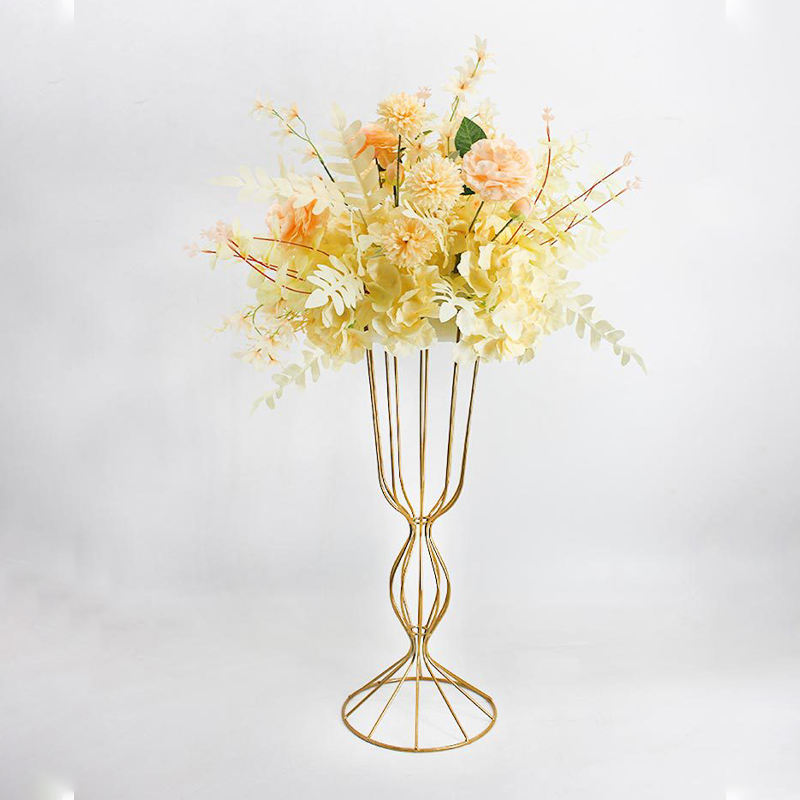Wedding Wrought Iron Geometry Guide Golden Ornaments Flower Arrangement Centerpieces Flowers For Wedding Table