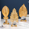 European-Style Iron Art Golden Leaf Crystal Ball Ornaments Creative Home Decoration Table