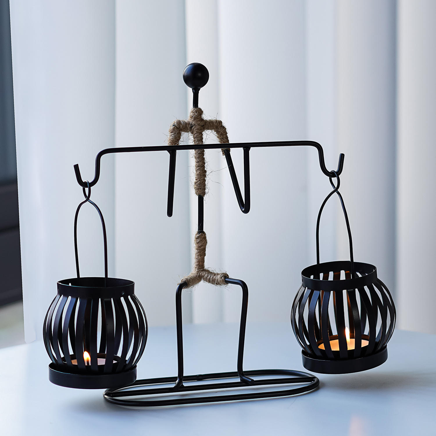 Nordic Art Metal Candlestick Abstract Character Sculpture Decor Handmade Figurines Home Decoration Candle Holder