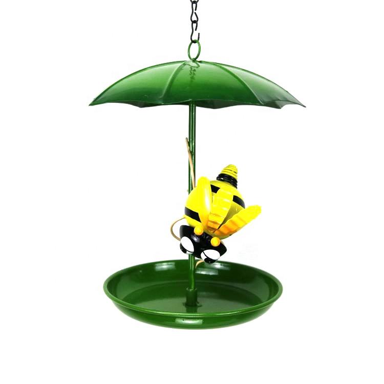 2020 Wholesale Promotional Metal Hanging Decorative Ladybug Umbrella Shape Pigeon Feeder Bird