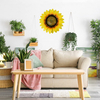 Outdoor Autumn Metal Yellow Sunflower 3D Flowers Wall Art Decor For Bedroom Living Room Bathroom Kitchen