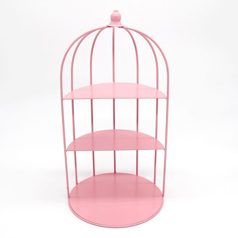 Wrought Iron Bird Cage Dessert Stand Wedding Decoration Multi-Layer 4Tier Red Modern Metal Wedding Cake Stand Set