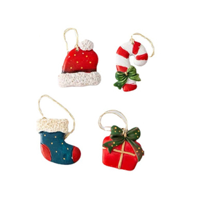 Resin Socks Girts Christmas Tree Pendant Family Gathering Hanging Decorations