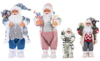 Big Santa Claus Dolls Pink Blue Grey White Standing Plush Statues for Xmas Decoration