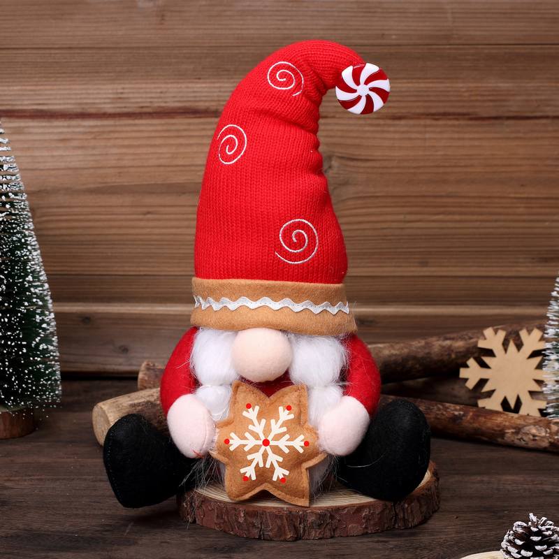 Christmas Gnome with Snowflake Christmas Tree Lollipop for Table Mantel Decoration