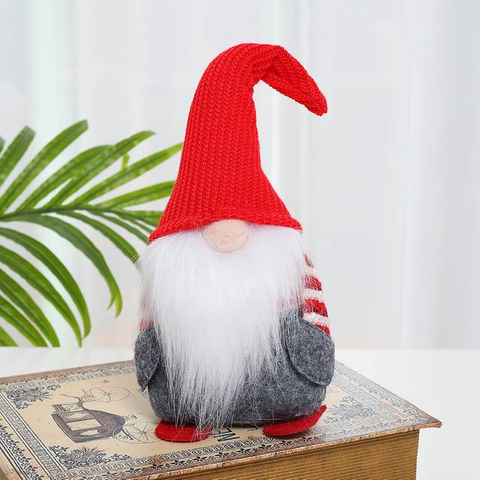 Wholesale Couple Felt Gnomes with Hands in Pockets And Red Knitted Hats And Sequin Hats