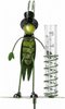 Outdoor Garden Ornament Metal Grasshopper Rain Gauge Yard Stake