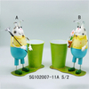 Factory Custom Assorted Metal Decoration Craft Cute Animal Cow Plants With Pots