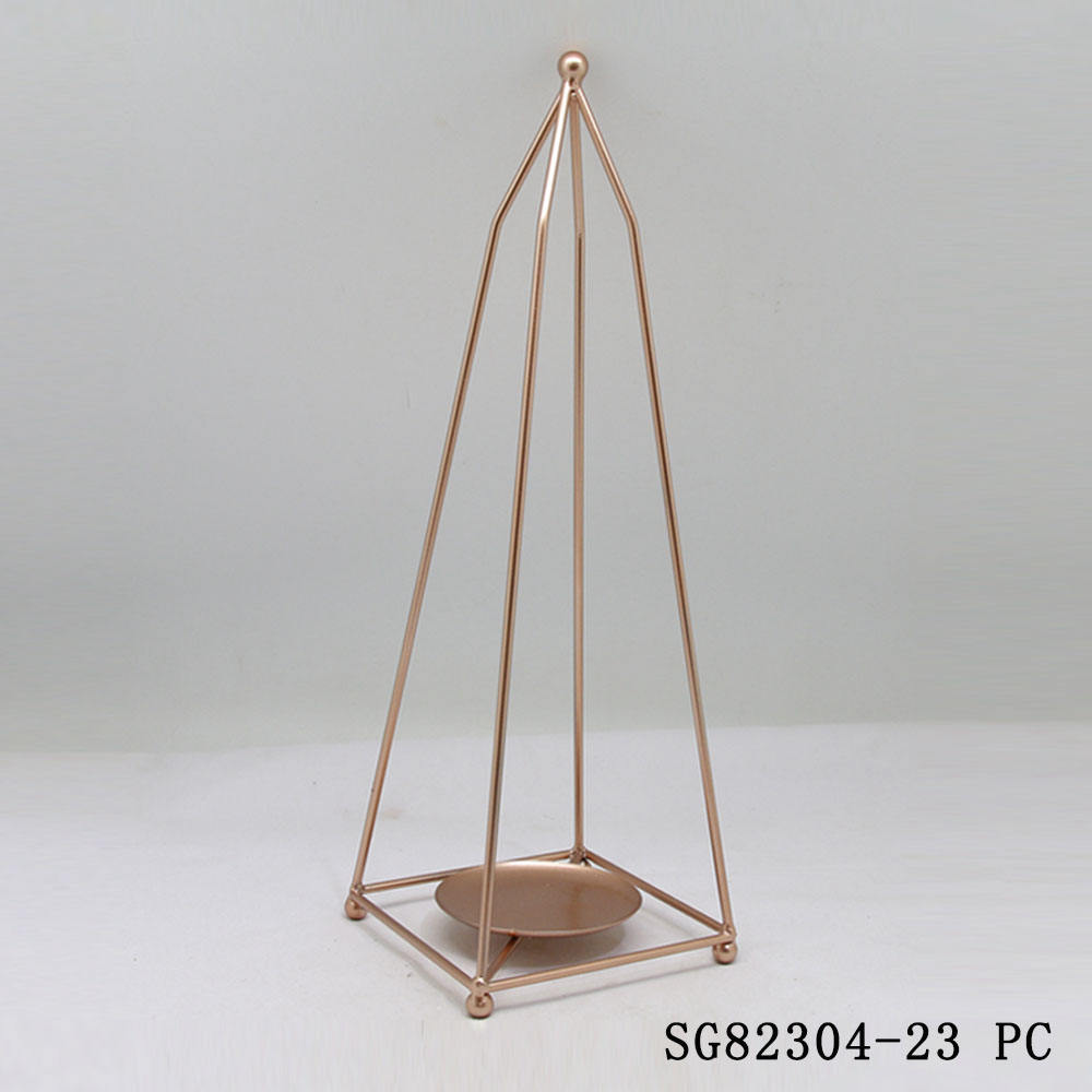SINO GLORY Metal Geometric Rose Gold Decorative Candle Holder
