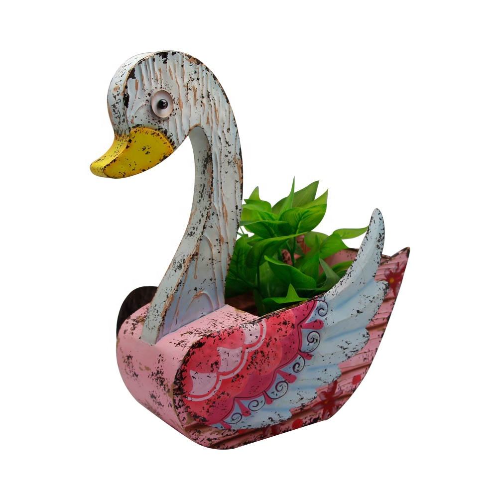 Metal Hand Pelican Flower Pots For Garden Home Decoration