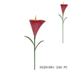 Wholesale Pretty Red Metal Calla Lily Floral Garden Art Flower Stake For Outdoor Yard Patio Decor