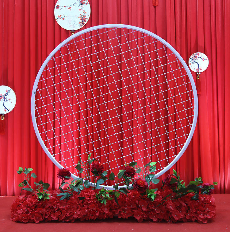 Circular Grid Arch Wedding Background Screen Geometric Party Wedding Flower Wall Circle Backdrop Stand