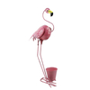 Customized Artificial Flamingo Planter Pink Metal Flower Pot For Outdoor Gardens Yard Decoration
