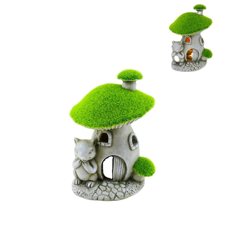 Outdoor Custom Miniature Resin Mushroom House Statue For Backyard Halloween Fairy Garden Accessories Decor