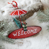 2022 Creative Personality Iron Art Christmas Umbrella Hanging For Xmas Gift Holiday Pendant Decorations