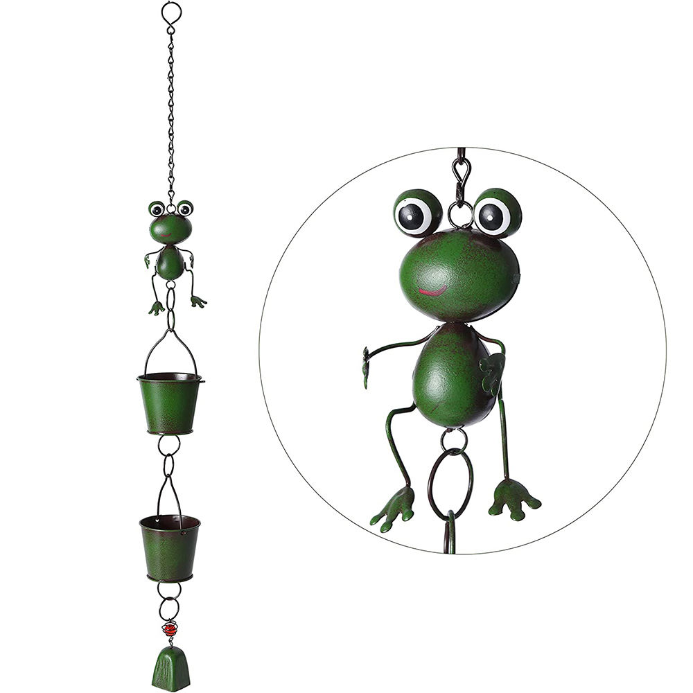 Outdoor Vintage Downspouts Rainwater Diverter Cute Frog Shaped Rain Chain For Gutter Functional Garden Decorative
