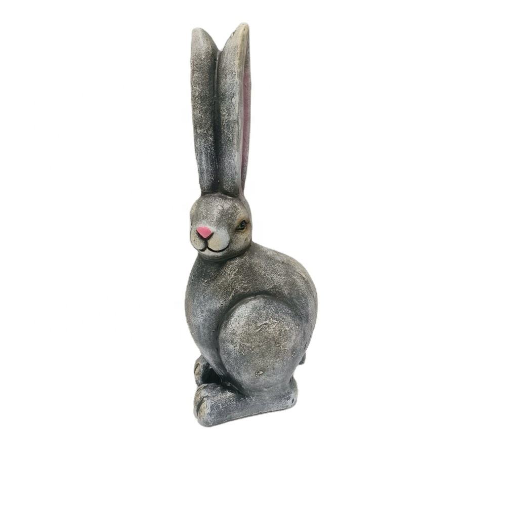 Outdoor Creative Modern Standing Magnesium Oxide Rabbit Statue For Garden Yard Lawn Art Animal Sculpture Ornament
