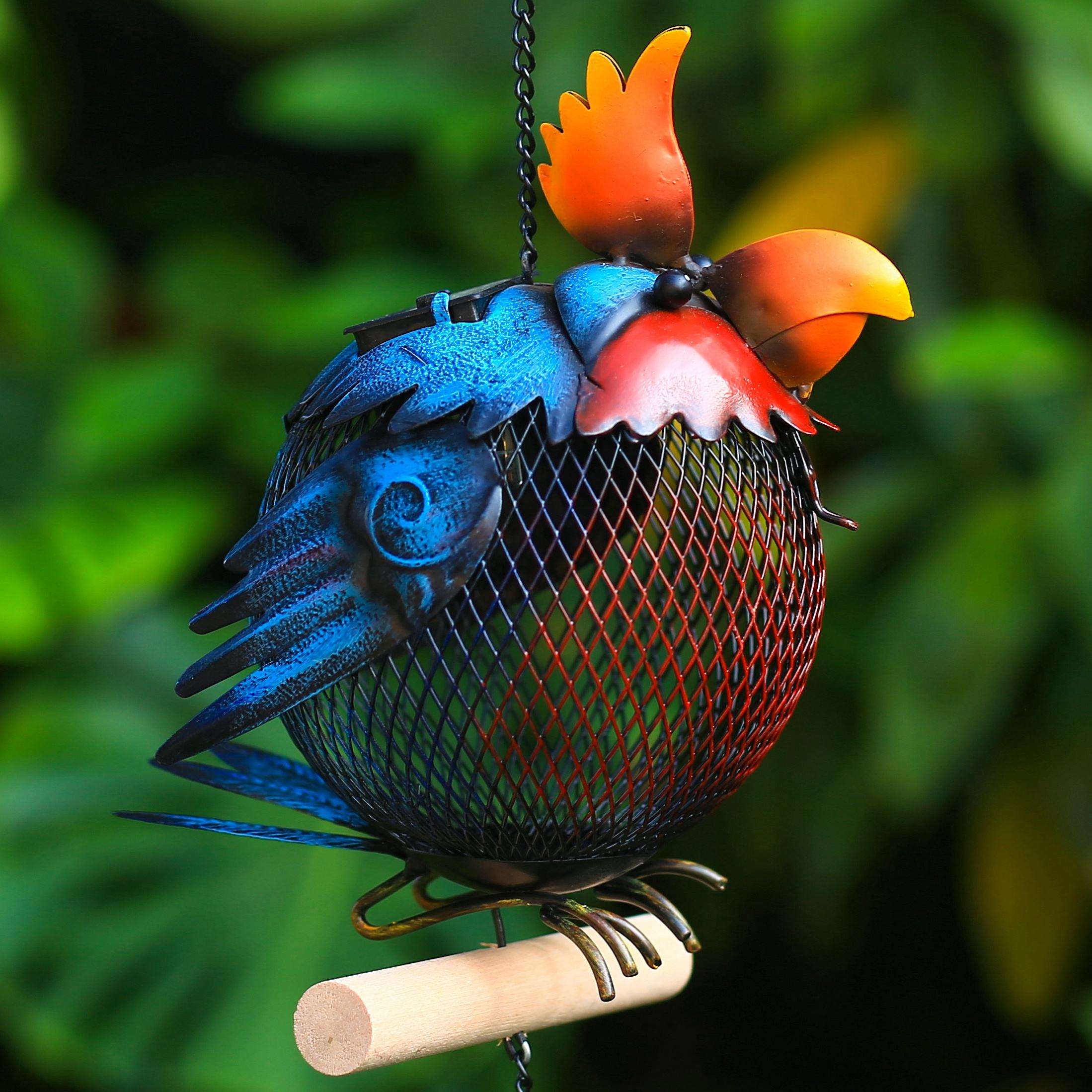 Outdoor Hanging Cute Metal Animal Shaped Mesh Feeder For Garden Yard Bird Lovers Decoration