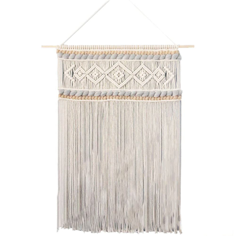 New Creative Home Decor Large Macrame Wall Hanging Embellished Blue Macrame Decor Wall Tapestry