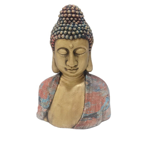 Outdoor Religious Vintage Style Meditating Half Body Buddha Statue For Room Garden Patio Deck Porch Yard Art Decoration