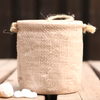 Japanese Style Retro Burlap Bag Creative Mini Round Ceramic Flower Pot For Home Groceries Craft Ornaments