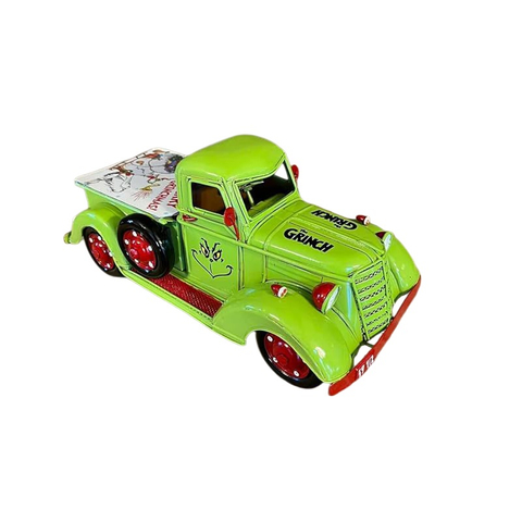 Mini Resin Truck Vintage Green Pickup for Tabletop And Farm Decorations