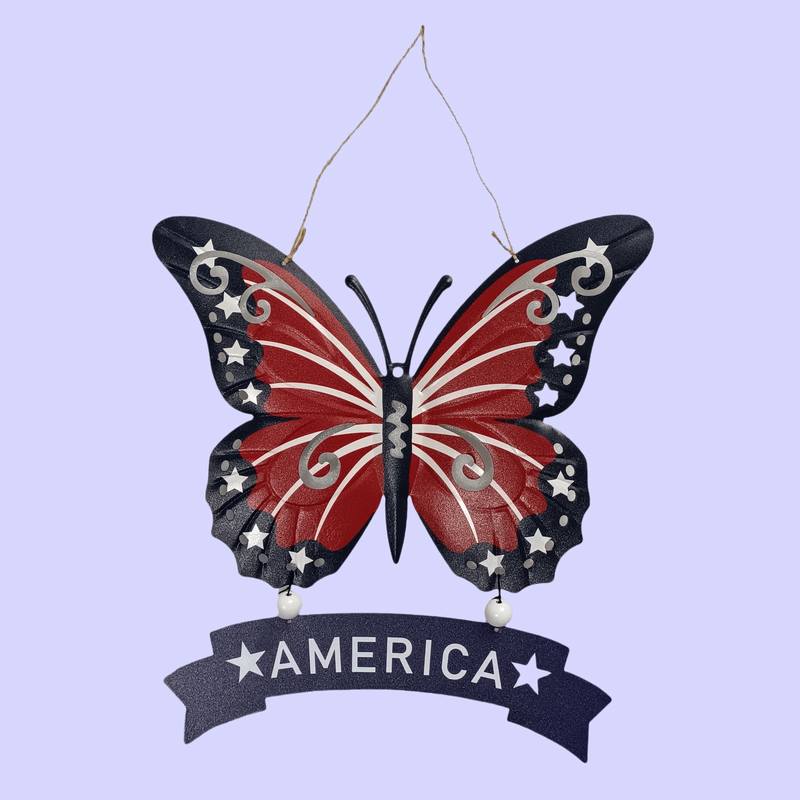 Patriotic Butterfly Wind Chime Indoor And Outer Independence Day Hanging Accessories